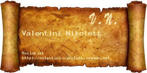 Valentini Nikolett névjegykártya